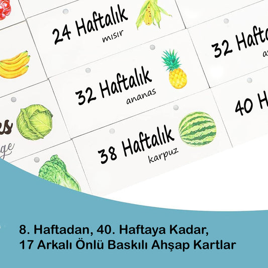 Ultrason Fotoğraf Çerçevesi | Haftalık Hamilelik Kartları | Hediyelik Gebelik Takibi Anı Çerçevesi