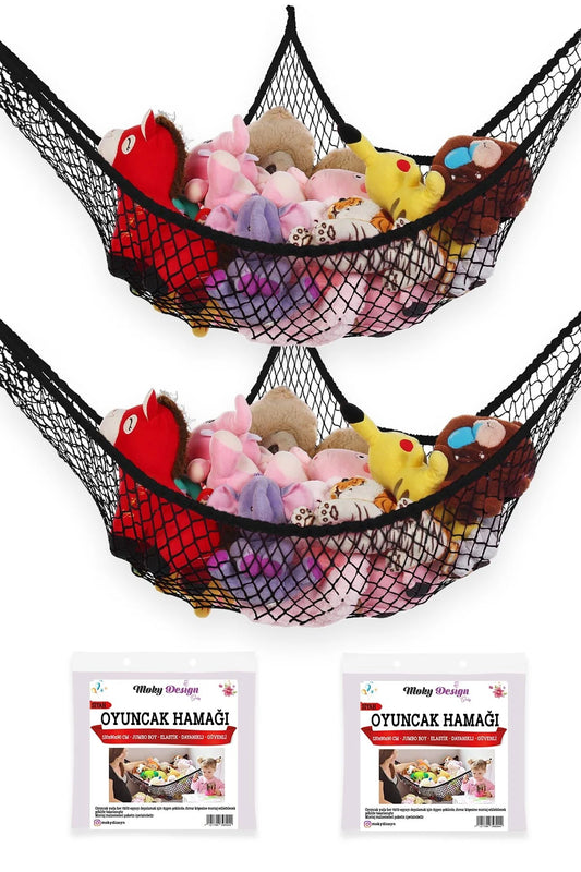 Oyuncak Saklama Kutusu, Çamaşır Sepeti Yerine Oyuncak Hamağı, Bebek Çocuk Odası Organizer 2'li Paket