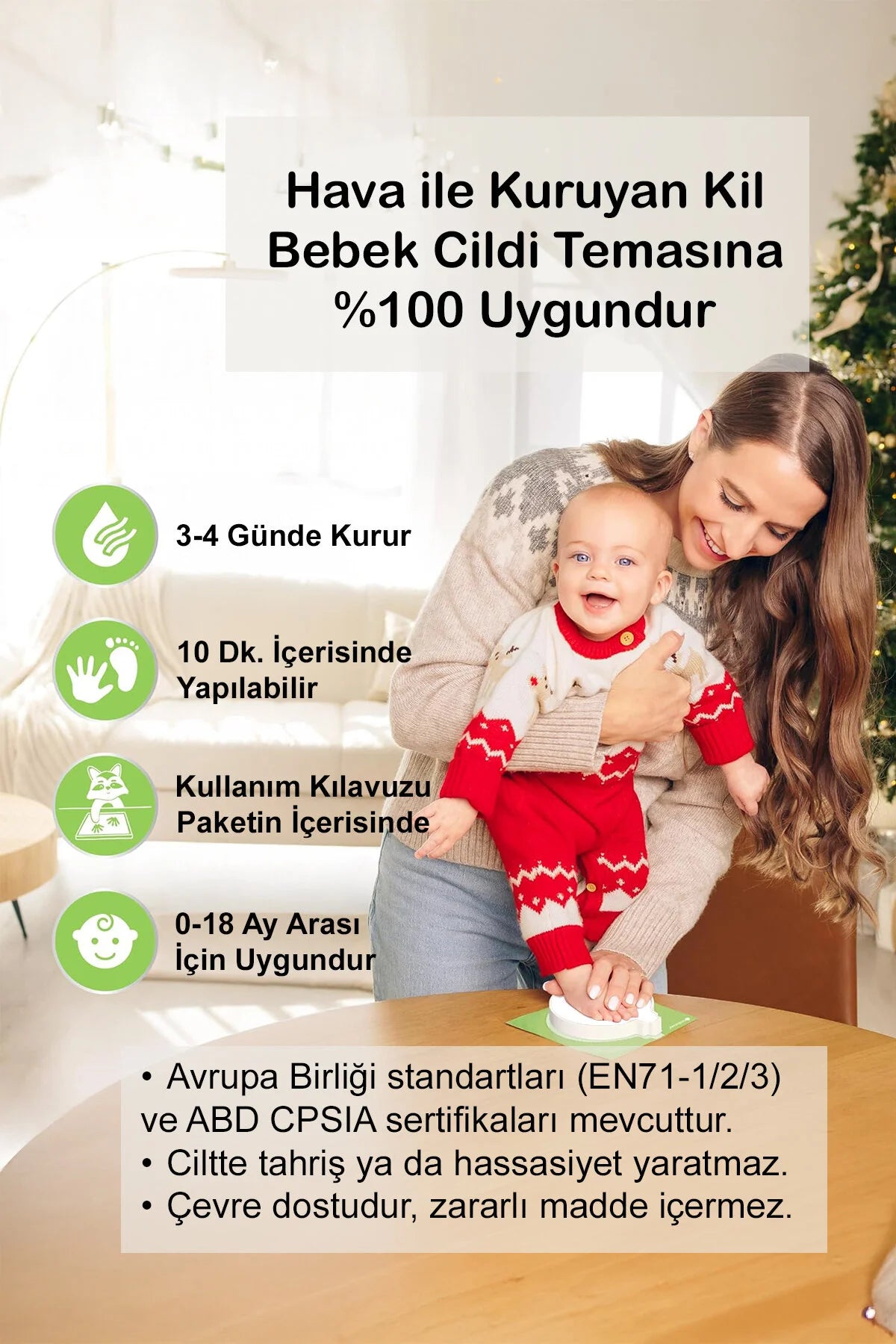El Ayak ve Pati İzi Seti – Mavi Kil, Boya, Harf Kalıplı Kişiselleştirilebilir Erkek Bebek Hediyeleri