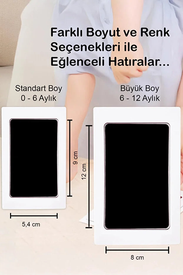 Siyah Non-Toksik Mürekkepli Bebek El Ayak İzi Baskı Kiti, Bebek Cildine Temas Etmez, Bebek Hediyelik