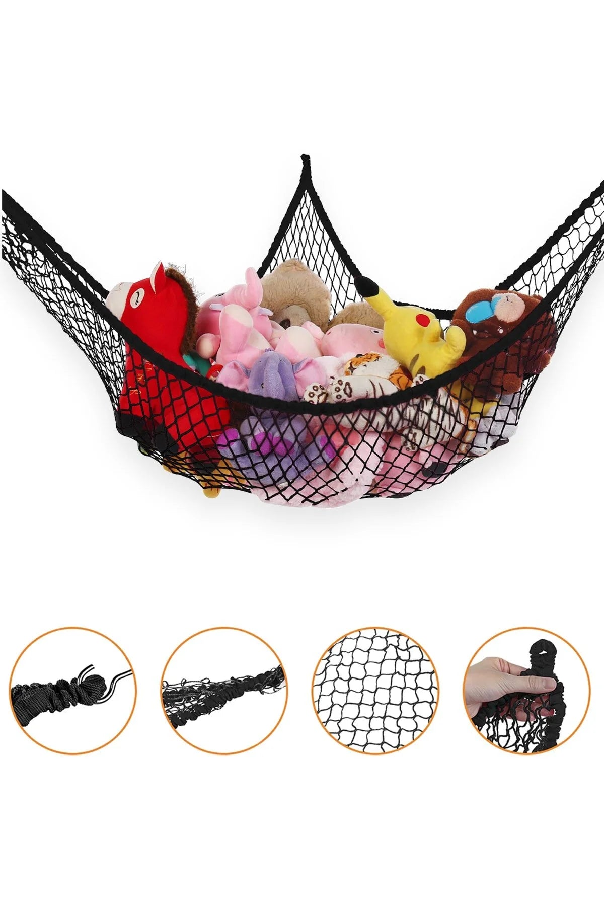 Oyuncak Saklama Kutusu, Çamaşır Sepeti Yerine Oyuncak Hamağı, Bebek Çocuk Odası Organizer 2'li Paket
