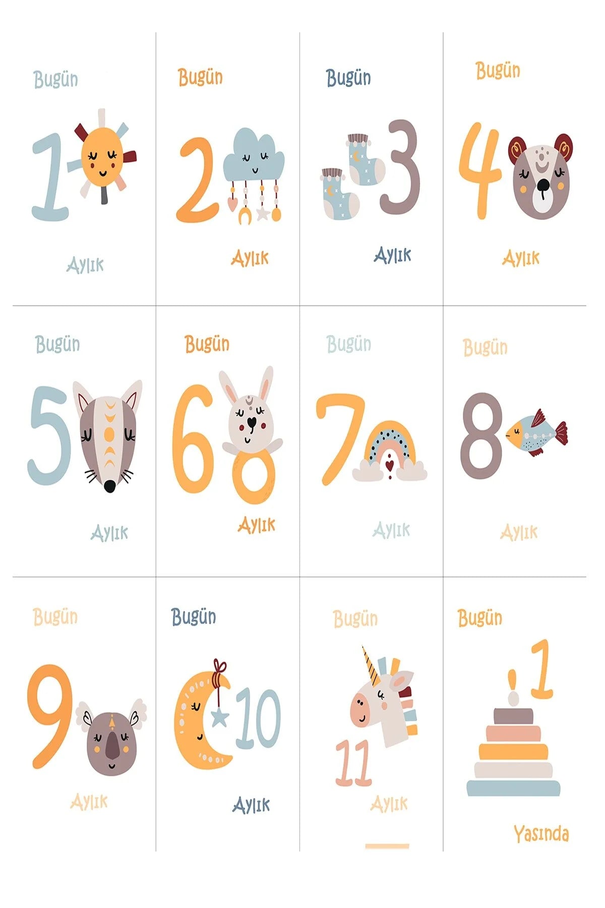 Yenidoğan Hastane Çıkış Hediyeleri, Kız Bebek İçin Anı Battaniyesi, 12’li Aylık Ay Dönümü İşaretleri