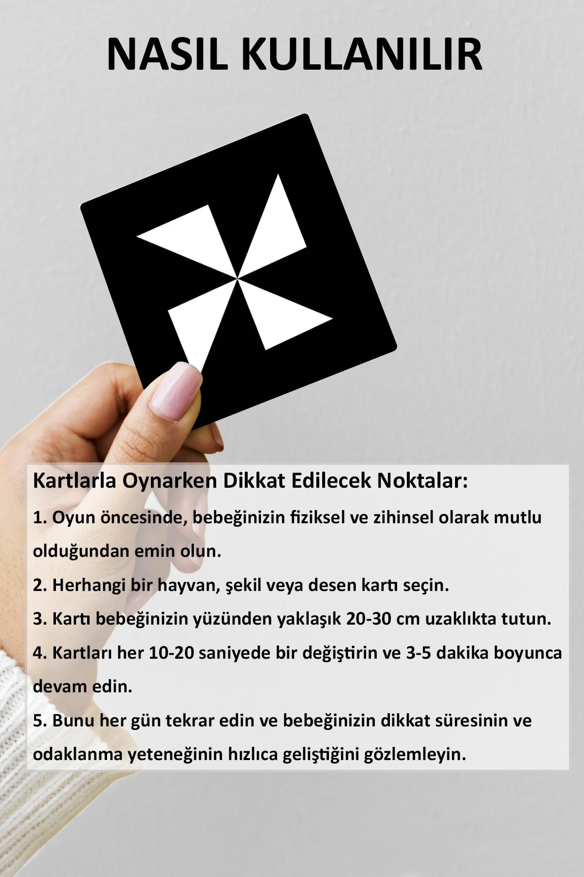 Siyah Beyaz Bebek Zeka Kartları, Yenidoğan Beyin Gelişimi Eğitici Kart, Hediyelik, 0-3 Ay, 36 Adet