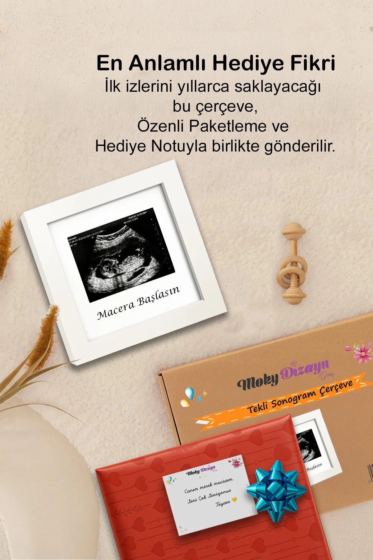 Bebek Ultrason Fotoğraf Anı Çerçevesi, Yenidoğan İlk Fotoğrafım Resim Hatırası, Baby Shower