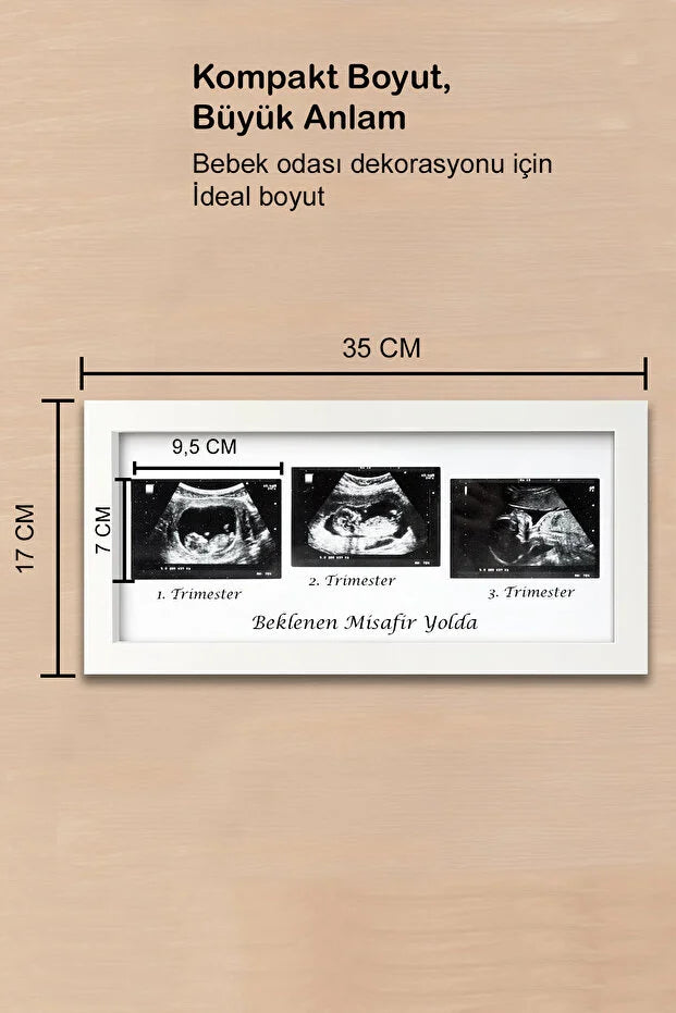 Bebek Ultrason Fotoğraf Çerçevesi 3'lü Triemester, Sonogram Anı Çerçevesi, Yeni Anne Hamile