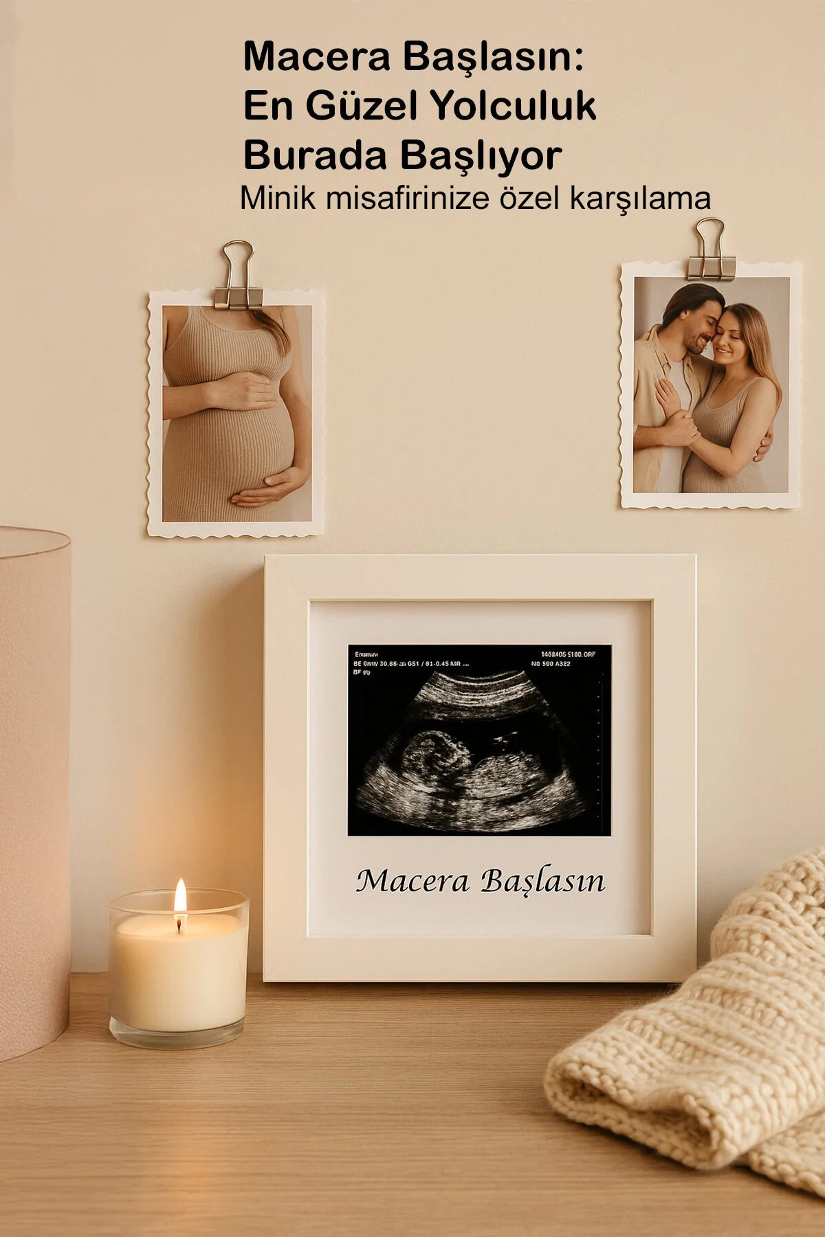 Bebek Ultrason Fotoğraf Anı Çerçevesi, Yenidoğan İlk Fotoğrafım Resim Hatırası, Baby Shower