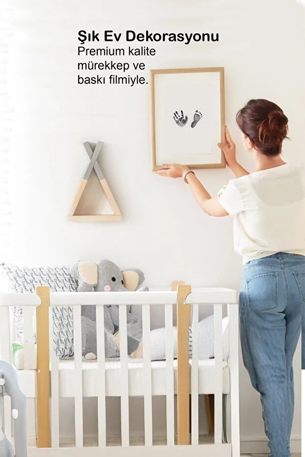 Temassız Mürekkep Baskı Kiti, Bebek El Ayak İzi Seti, Yenidoğan Bebek Pati Hediyelik 0-6 Ay
