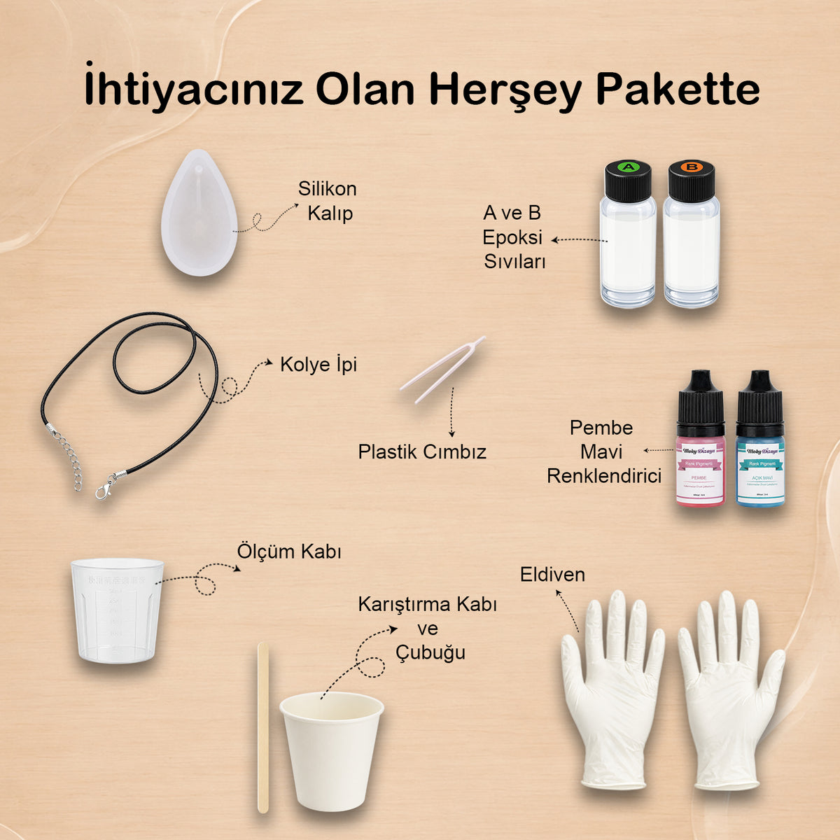 Bebek İlk Saç Saklama Kristal Kolye Anı Seti | En Az 10 Kolye | Yenidoğan Hatırası Anneye Hediye