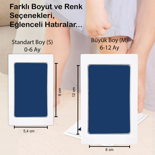 Mavi Non-Toksik Temassız Mürekkep, Erkek Bebek El Ayak Güvenli Baskı Kiti, Yeni Doğan Hediyesi