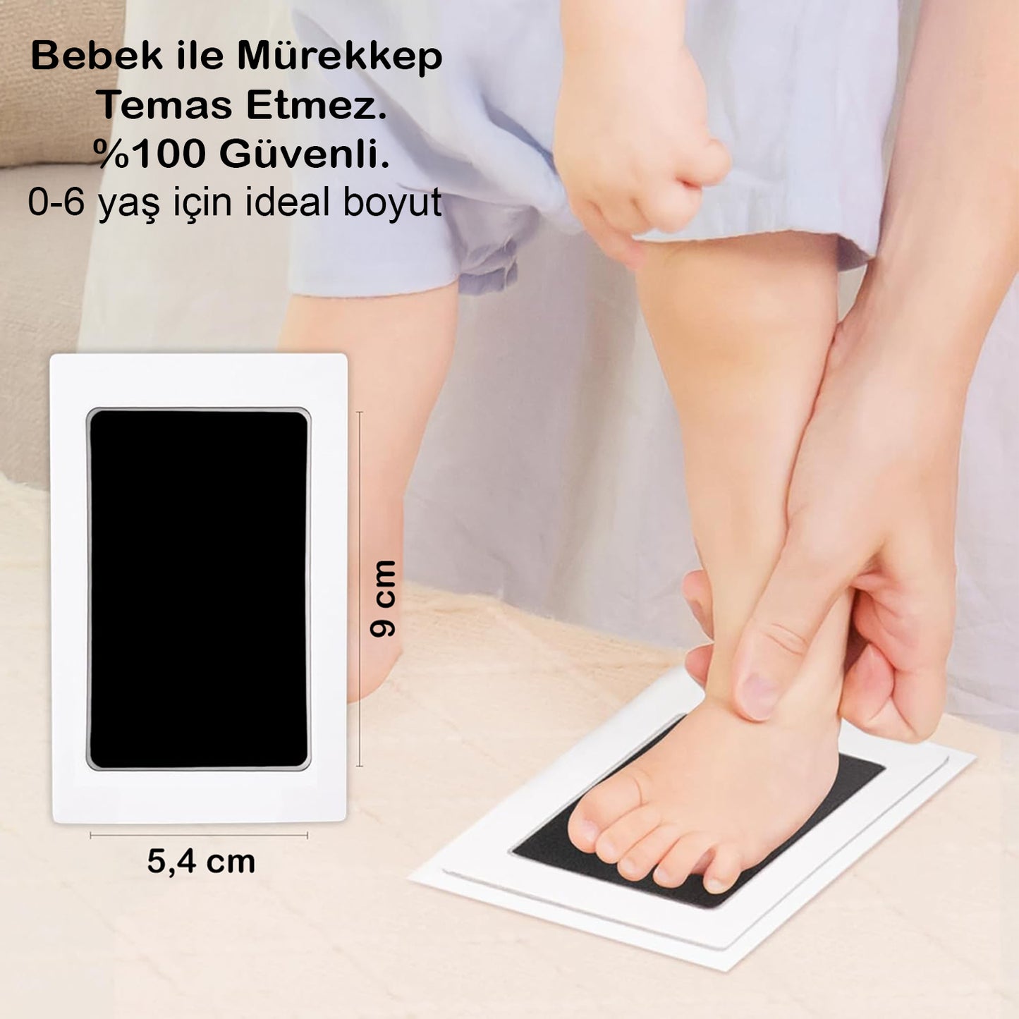 Bebek El Ayak İzi Seti Anı Çerçevesi, Mürekkepsiz Temassız Baskı Kiti ve Yeni Doğan Hediye